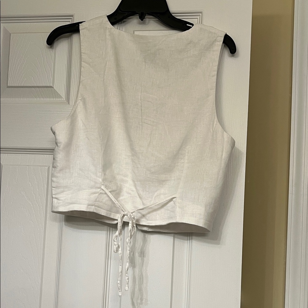 Love Tree Cream Button-Front Tank Top - Picture 2 of 2